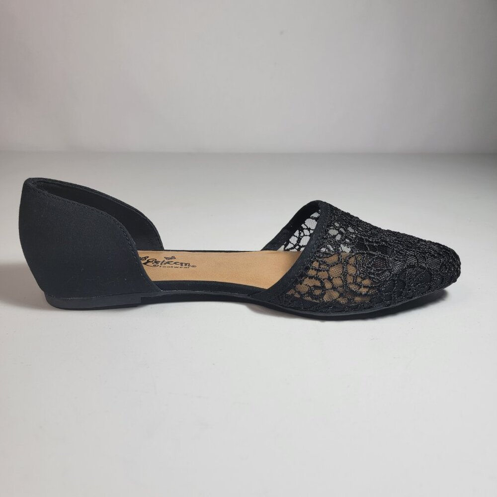 Self Esteem Footwear Women's Black Lace Flats Size 7 - Picture 10 of 12
